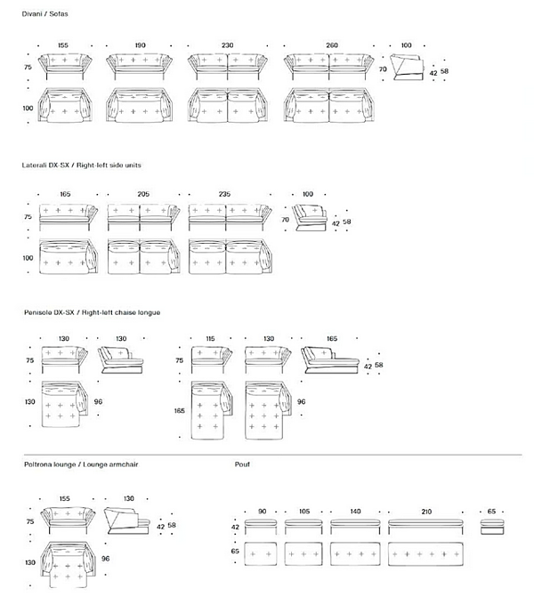 Divano a tre posti con base a slitta in tessuto Saba New York Suite fabbrica SABA dall'Italia. Foto №17