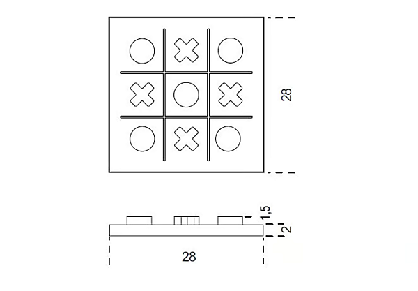 Gioco da tavolo in marmo e ottone massiccio Gallotti&Radice Tip Tap Toe fabbrica Gallotti & Radice dall'Italia. Foto №4
