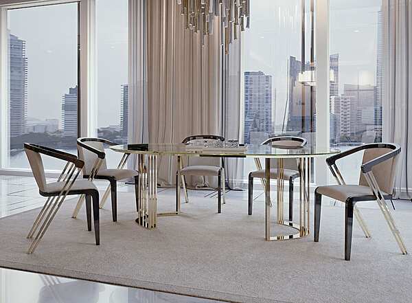 Tavolo da pranzo ovale in vetro Symphony Infinity Bizzotto Italia fabbrica Bizzotto Italia dall'Italia. Foto №3