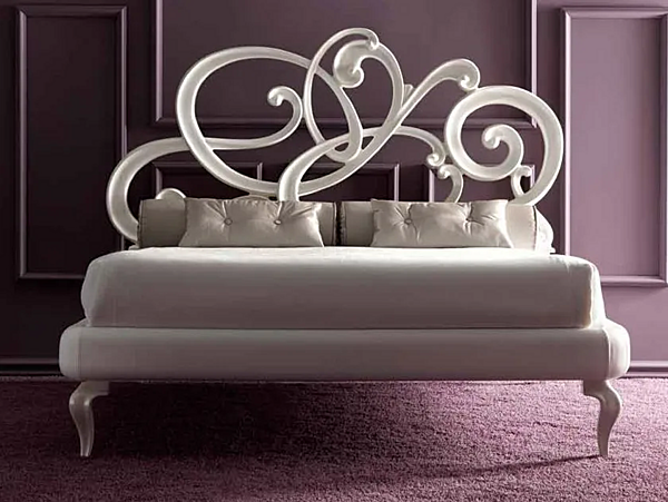 Letto matrimoniale in pelle imbottita con testata morbida CORTEZARI VIOLA SOFT fabbrica CORTE ZARI dall'Italia. Foto №2