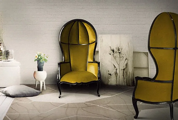 Poltrona alta in satin Namib BRABBU fabbrica BRABBU dall'Italia. Foto №3