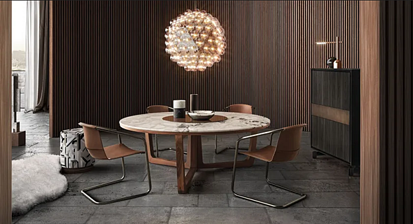 Tavolo da pranzo rotondo in marmo con lazy susan I 4 Mariani Ascot fabbrica i 4 Mariani dall'Italia. Foto №7
