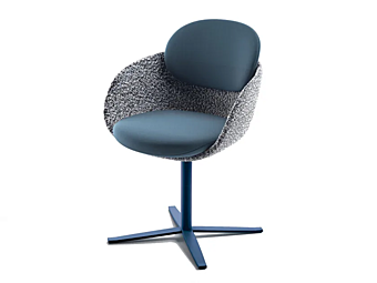 Sedia in tessuto con braccioli e base a 4 razze INNOVA Imbottiti Olie R1, R15