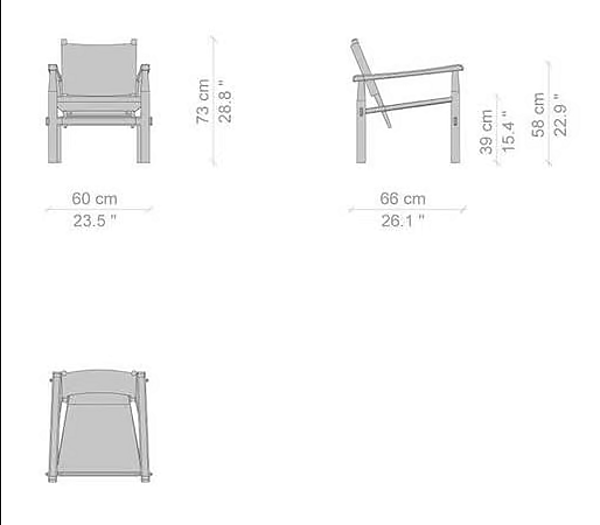 Poltrona da giardino in teak con braccioli CASSINA Doron Hotel Outdoor fabbrica CASSINA dall'Italia. Foto №4
