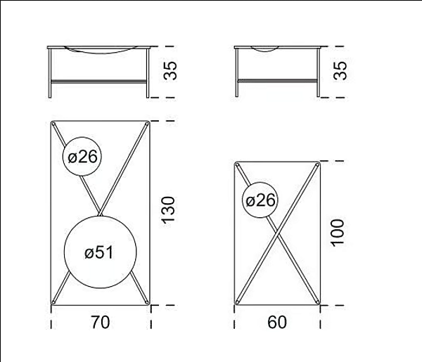 Tavolino da caffè rettangolare in cristallo con finitura oro Gallotti&Radice Golden Moon fabbrica Gallotti & Radice dall'Italia. Foto №3