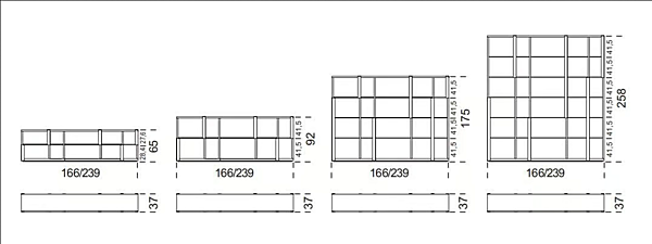 Libreria freestanding in vetro Tortona Gallotti&Radice fabbrica Gallotti & Radice dall'Italia. Foto №5