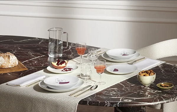 Set di tazze in porcellana con piattino CASSINA GNR Service Prunier GNR 23 fabbrica CASSINA dall'Italia. Foto №15