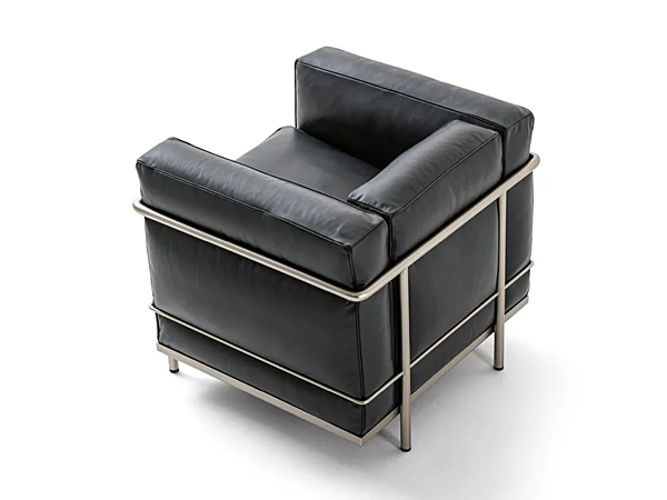 Poltrona con braccioli in tessuto CASSINA Fauteuil Grand Confort Petit Modèle D 002 fabbrica CASSINA dall'Italia. Foto №3