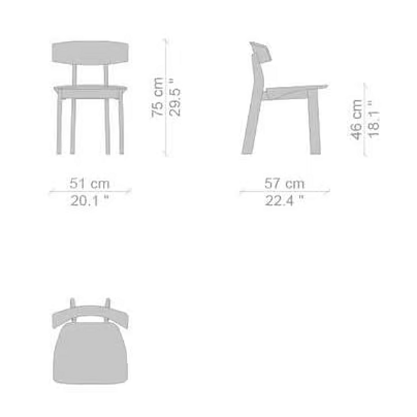 Sedia in legno con schienale aperto e pannello posteriore CASSINA fabbrica CASSINA dall'Italia. Foto №5
