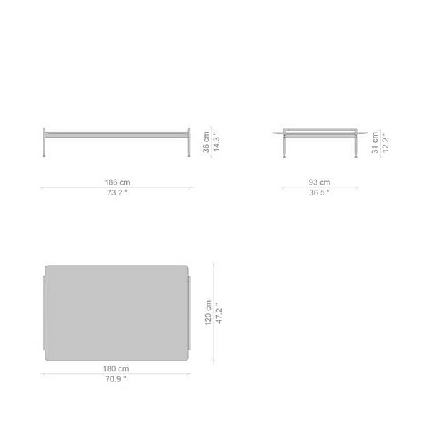 Tavolino da caffè rettangolare in vetro CASSINA Esosoft fabbrica CASSINA dall'Italia. Foto №18