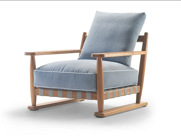 Poltrona da giardino con braccioli in iroko FLEXFORM Meriggio fabbrica FLEXFORM dall'Italia. Foto №1