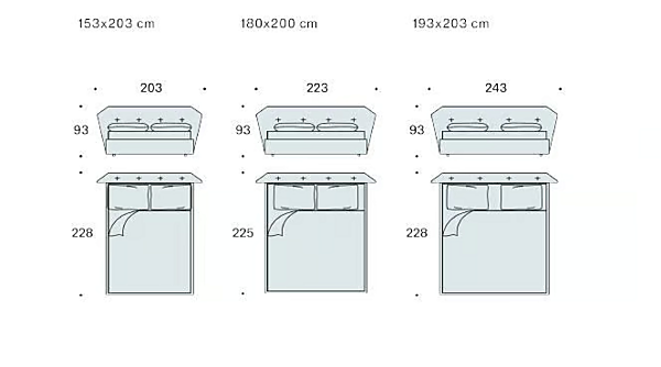 Letto matrimoniale con testiera imbottita in tessuto Saba New York Box fabbrica SABA dall'Italia. Foto №5
