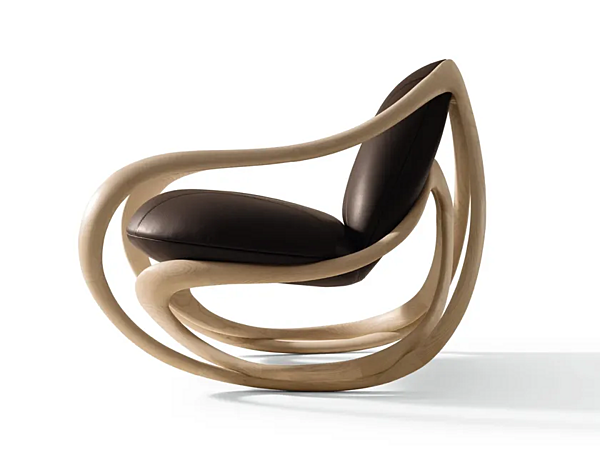 Poltrona a dondolo con braccioli in legno GIORGETTI MOVE 69810 fabbrica GIORGETTI dall'Italia. Foto №2