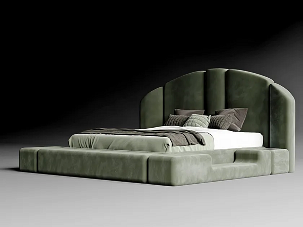 Letto matrimoniale con testata imbottita in tessuto CASA +39 CONCEPT 01 ECO001 fabbrica ENCORE (by CASA +39) dall'Italia. Foto №1