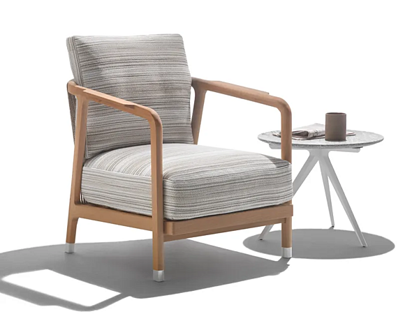 Poltrona da giardino in tessuto e iroko Crono FLEXFORM 220A1 fabbrica FLEXFORM dall'Italia. Foto №2