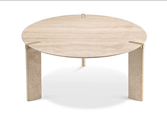 Tavolo da pranzo rotondo in travertino GHIDINI1961 Ottanta LB103XX101