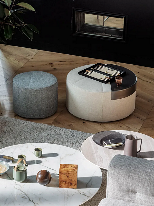 Pouf tondo in tessuto Moon Flou fabbrica Flou dall'Italia. Foto №3