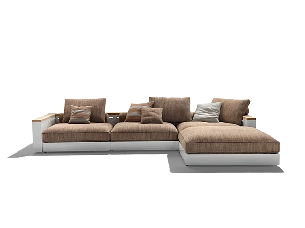 Divano angolare da giardino con chaise longue in tessuto FLEXFORM Freeport fabbrica FLEXFORM dall'Italia. Foto №1