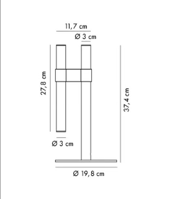 Lampada da tavolo in vetro borosilicato e metallo AXOLIGHT Paralela fabbrica Axolight dall'Italia. Foto №4