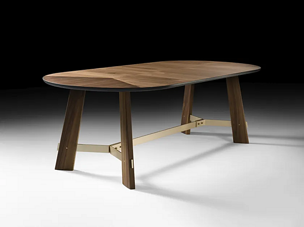 Tavolo ovale in MDF e noce Black Tie collezione Edison EDI22C, EDI26C fabbrica Black Tie dall'Italia. Foto №3