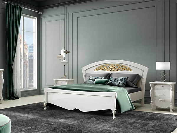 Letto matrimoniale in legno con testiera imbottita CASA +39 SMERALDO C22025, C22026 fabbrica CASA +39 dall'Italia. Foto №2