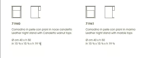 Tavolino da notte rotondo in pelle e marmo con cassetti GIORGETTI Side Vibe 71940, 71941 fabbrica GIORGETTI dall'Italia. Foto №6