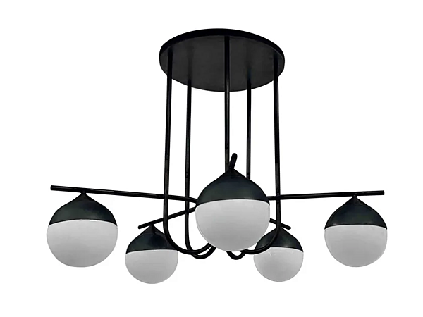 Lampada a sospensione in vetro e ferro LED Node CORTEZARI 1463, 1466 fabbrica CORTE ZARI dall'Italia. Foto №1