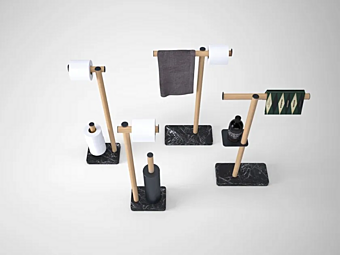 Porta rotolo con mensola in acciaio inox AGAPE Dot Line fabbrica Agape dall'Italia