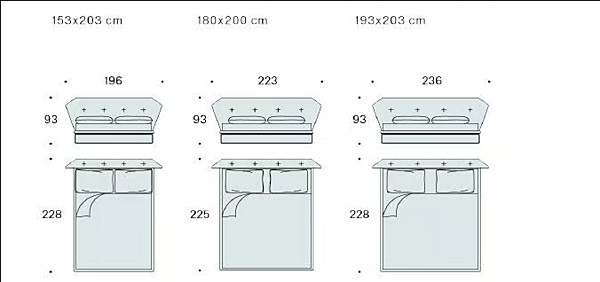 Letto matrimoniale in tessuto con testata imbottita Saba New York Air fabbrica SABA dall'Italia. Foto №5
