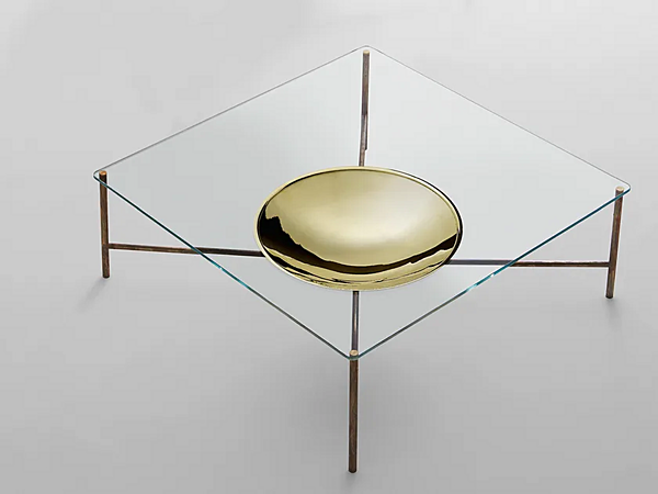 Tavolino da caffè quadrato in cristallo Golden Moon Gallotti&Radice fabbrica Gallotti & Radice dall'Italia. Foto №1