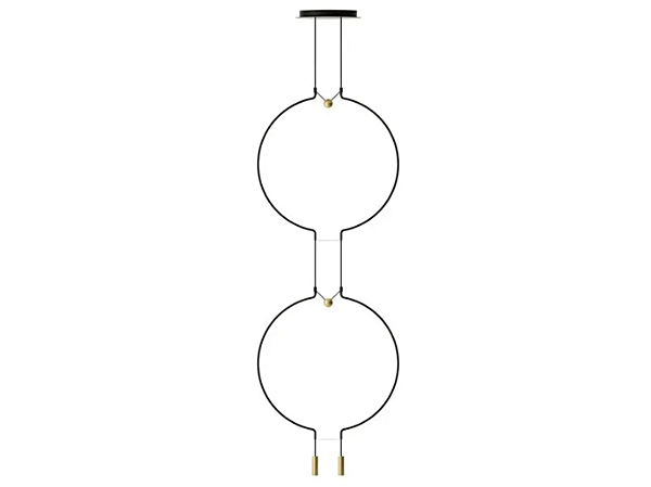 Lampada a sospensione in metallo LED a due livelli AXOLIGHT Liaison fabbrica Axolight dall'Italia. Foto №1