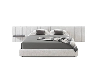 Letto matrimoniale in tessuto con comodini integrati e testata imbottita KARPHI NAP GIORGETTI