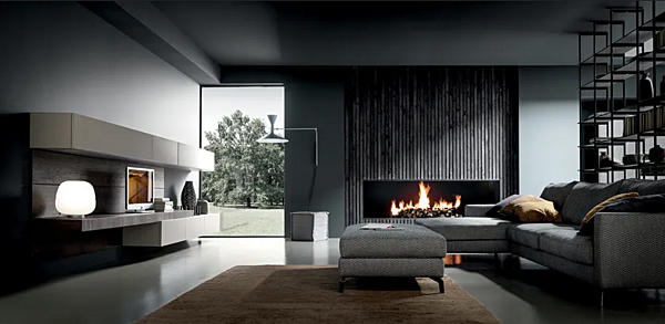 Sistema TV a parete in legno con contenitore FACE MODULNOVA fabbrica Modulnova dall'Italia. Foto №2