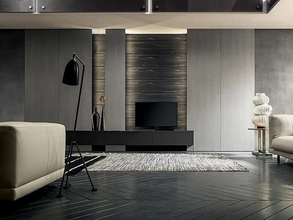 Sistema TV a parete in legno MODULNOVA Milltech MH6 fabbrica Modulnova dall'Italia. Foto №1