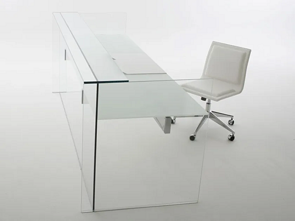 Punto informativo in cristallo per reception Gallotti&Radice collezione Air Desk Hall fabbrica Gallotti & Radice dall'Italia. Foto №1