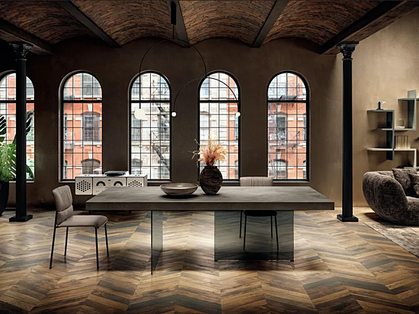Tavolo rettangolare con base in vetro e piano in XGlass effetto marmo LAGO AIR 2170x fabbrica LAGO dall'Italia. Foto №1