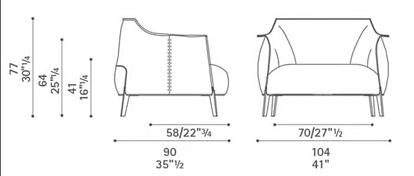 Poltrona in pelle con braccioli Archibald Gran Comfort Poltrona Frau fabbrica POLTRONA FRAU dall'Italia. Foto №4