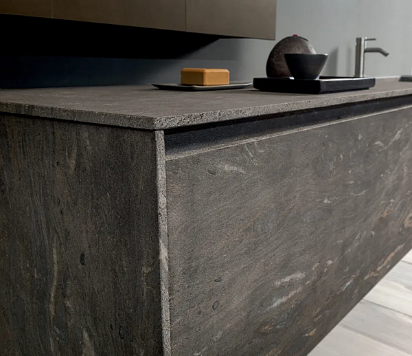 Mobile lavabo in granito con specchio Blade LAB MODULNOVA fabbrica Modulnova dall'Italia. Foto №3