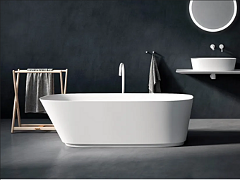 Vasca da bagno ovale freestanding in Cristalplant AGAPE NEB fabbrica Agape dall'Italia