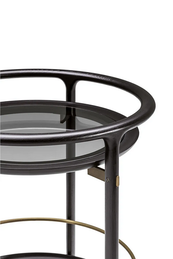 Троллей с деревянной и стеклянной столешницей POLTRONA FRAU DUO fabbrica POLTRONA FRAU dall'Italia. Foto №6