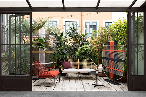 Poltrona da giardino in tessuto tecnico con copertura removibile e braccioli Saba collezione New York Soleil fabbrica SABA dall'Italia. Foto №5