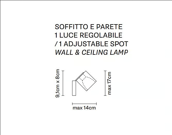 Fabbian Cubetto настенный регулируемый спотлайт fabbrica Fabbian dall'Italia. Foto №8