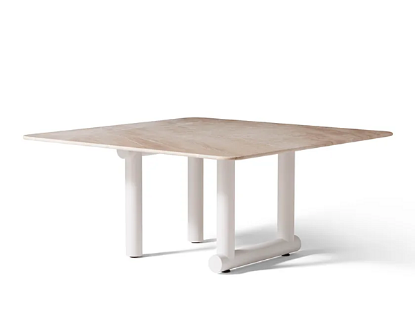 Tavolo da giardino in alluminio verniciato con piano in marmo CASSINA Trampoline fabbrica CASSINA dall'Italia. Foto №1