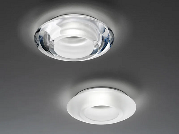 Faro incassato in cristallo per soffitto falso Fabbian Jnat fabbrica Fabbian dall'Italia. Foto №3
