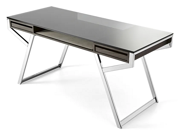 Scrivania in vetro e acciaio inox con cassetti Gallotti&Radice collezione Lui fabbrica Gallotti & Radice dall'Italia. Foto №1