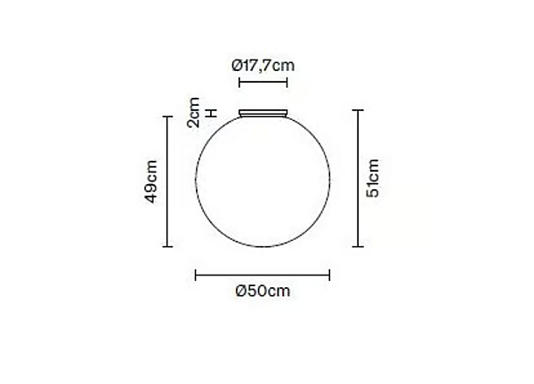Lampada da soffitto in vetro fluorescente e alogena Fabbian collezione Lumi Sfera fabbrica Fabbian dall'Italia. Foto №2