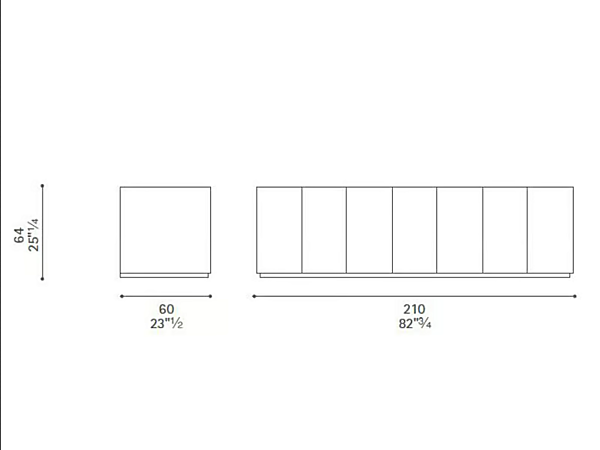 Unità di archiviazione bassa per ufficio in legno POLTRONA FRAU C E O Cube Cabinet fabbrica POLTRONA FRAU dall'Italia. Foto №2