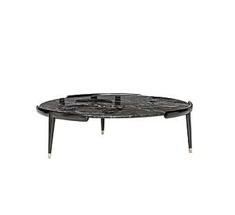 Tavolino da caffè rotondo in marmo con gambe in legno AMOS OPERA CONTEMPORARY 45191