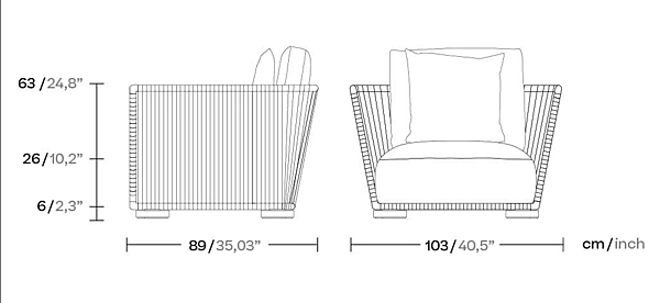 Poltrona da giardino con braccioli in alluminio KETTAL Grand Bitta KS7003000 fabbrica KETTAL dall'Italia. Foto №3