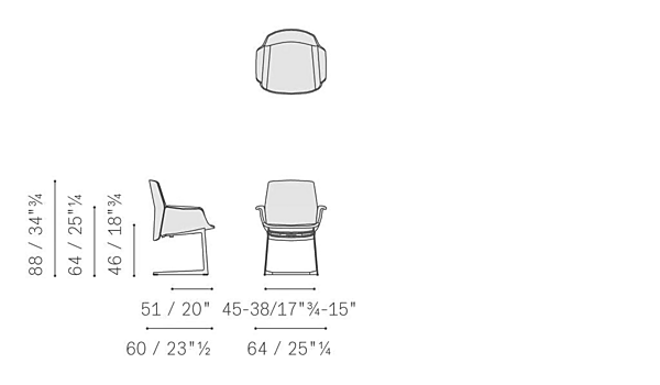 Poltrona in pelle con braccioli Downtown Conference Poltrona Frau fabbrica POLTRONA FRAU dall'Italia. Foto №3